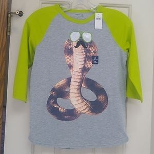 NWT boy's 3/4 length sleeve t-shirt with snake picture